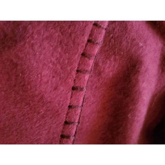Vintage St. John's Bay Shirt Jacket Women's Small Burgundy Wool Brushed - Picture 3 of 5